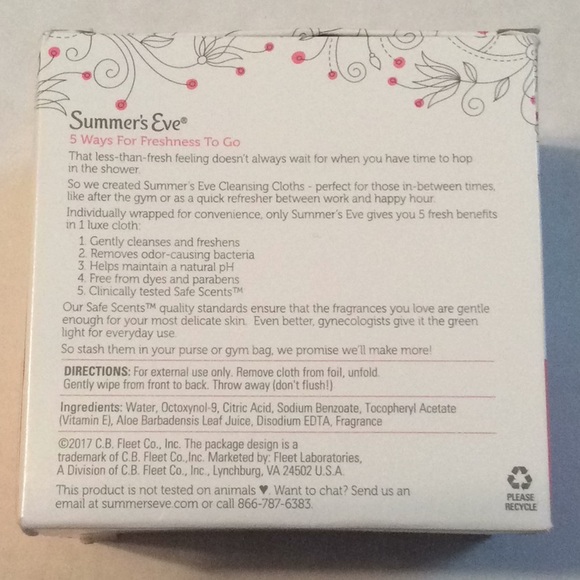 🐶 $4 🐶 Summers Eve Cleansing Cloths - Picture 2 of 5